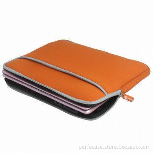 Neoprene Laptop Sleeve, Slim Design, Front Pocket for Cables, Inside PVC Pockets for Cards